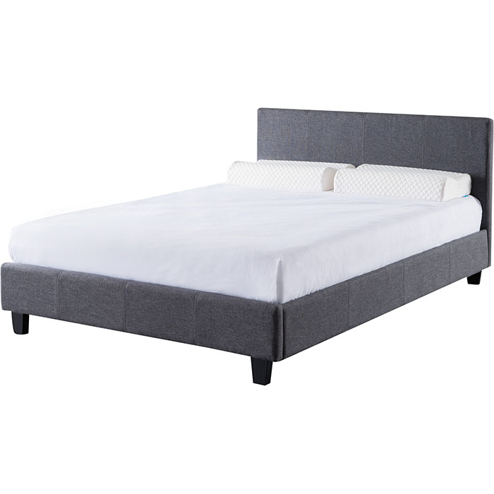 Prado 4'6" Bed In Grey, Mustard, Or Petrol Blue Fabric